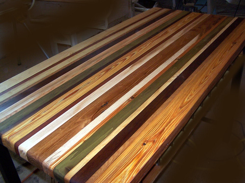 Custom Reclaimed Wood Countertops for 75 dollars a sq ft