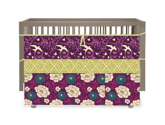 Items similar to Purple, Green and Teal Crib Baby Bedding ...