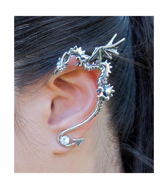 Dragon Ear Wrap Silver Dragon Ear Cuff Dragon Earring