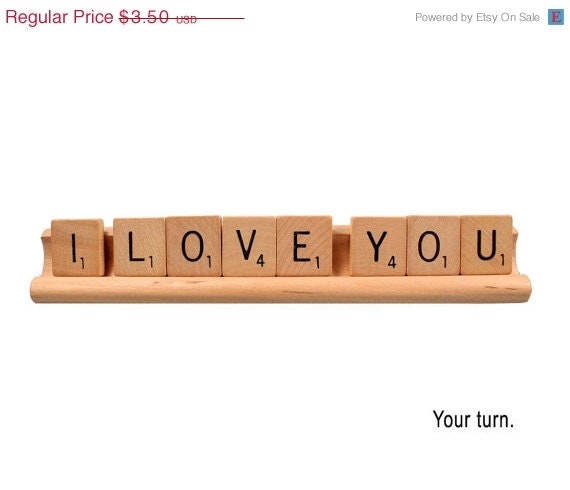 SALE Scrabble Love Card - Your turn