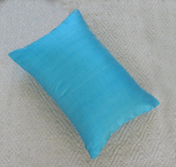 turquoise oblong pillow cover 12X20inch custom made silk