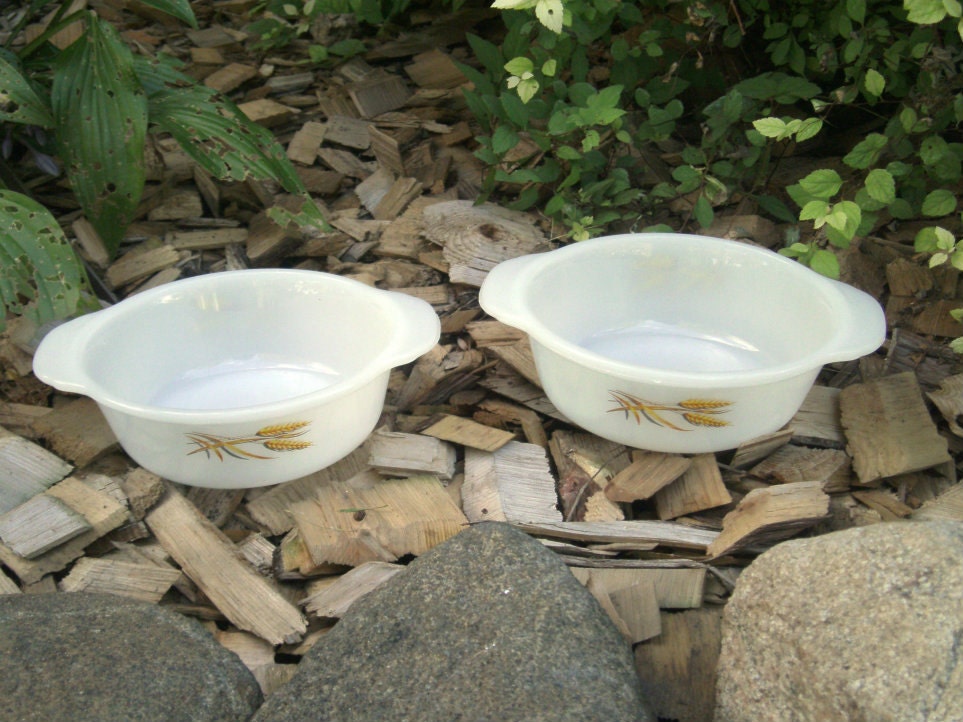 Vintage Wheat Bowls Fire King Anchor Hocking Serving