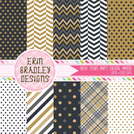 New Years Party Digital Paper Pack Personal & Commercial Use Digital Scrapbook Papers Il_570xn