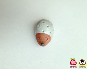 Ceramic Porcupine Figure, white, hedgehog: mini animal, ceramic animal, tiny animal, small animal, little animal, decor, miniature animal