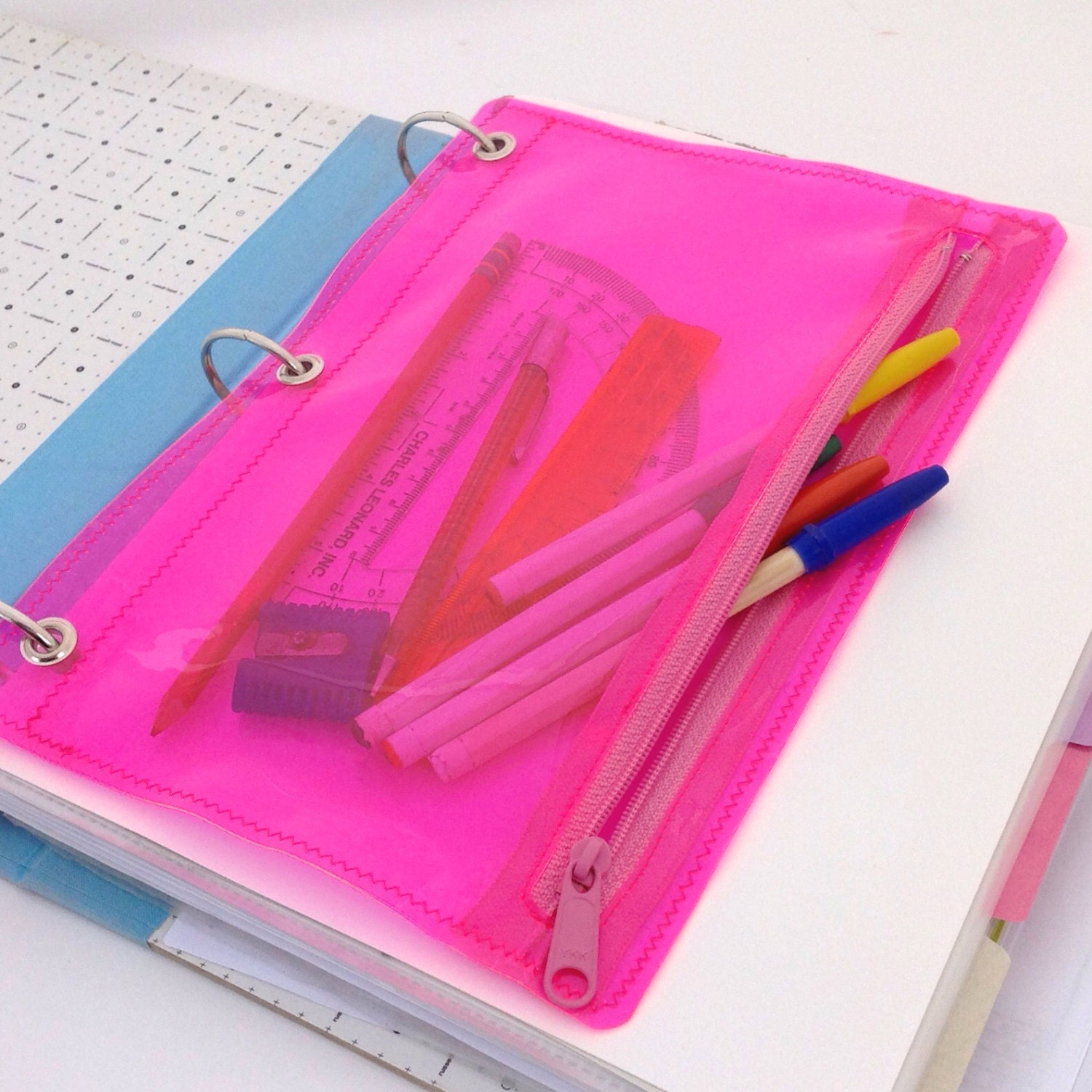 pink pencil holder