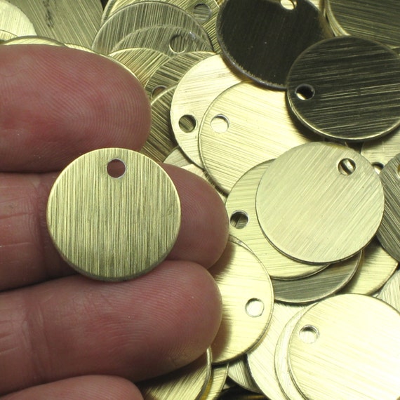 20 Or More 11/16" Brushed Gold Stamping Blanks Anodized Aluminum Discs