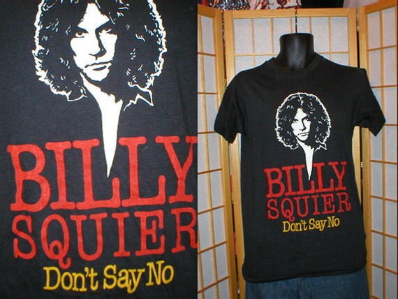 vintage 80s soft black cotton Billy Squier 81 concert tshirt