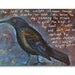 RESERVED for Jennifer Black Bird painting 5x7 fine art oil on canvas original poetry crow raven grackle blue dusk shimmery modern rustic