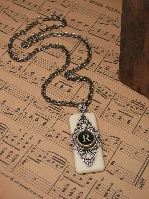 Piano Key Jewelry Synthetic Ivory Piano Keytop with Black