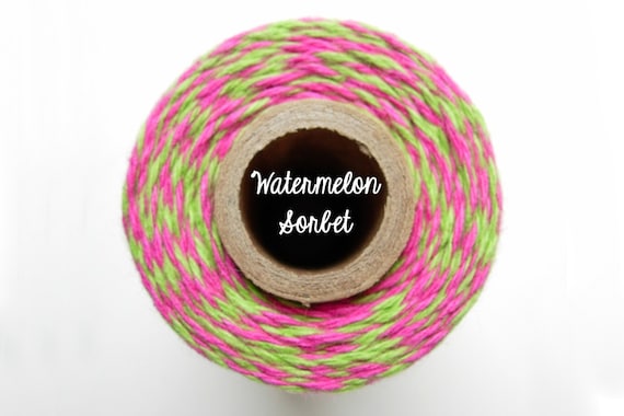 SALE - NEW Pink and Lime Green Bakers Twine by Timeless Twine - Watermelon Sorbet