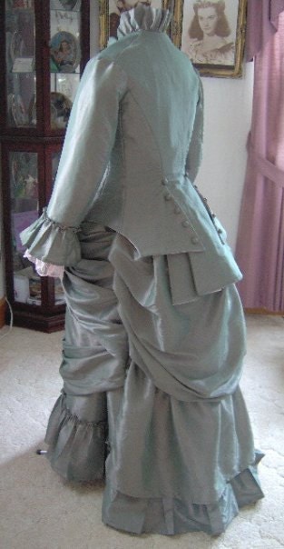FOR ORDERS ONLY - Custom Made - 1800s Victorian Dress 1880s Bustle Gown - 1870s Wedding Bridal - Tea