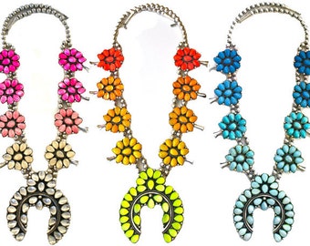 Ombre Squash Blossom Necklace- your color choice