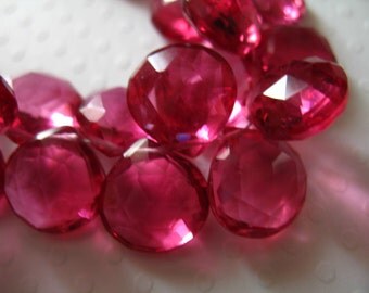 Sale.. 2 pcs, PINK QUARTZ Briolettes Beads, Heart, Luxe AAA, 10-11.5 mm, Faceted, wholesale october september hydqtz50 giant bsc