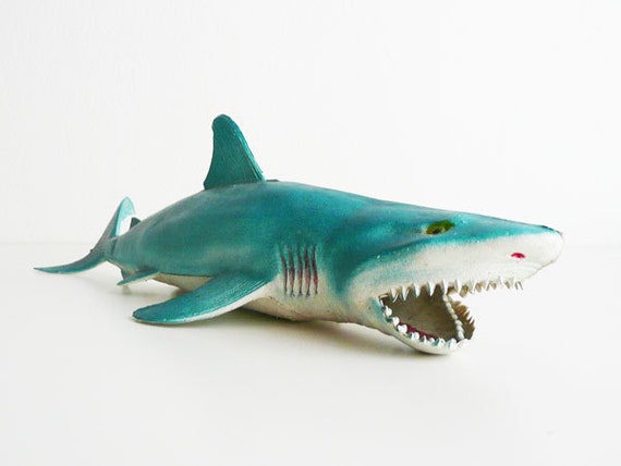 Vintage Shark Rubber Toy Shark Great White Megalodon