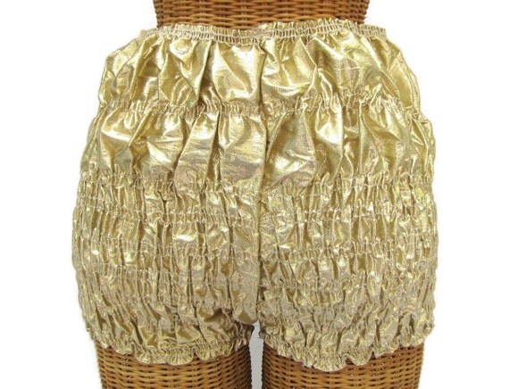 gold lame hot pants