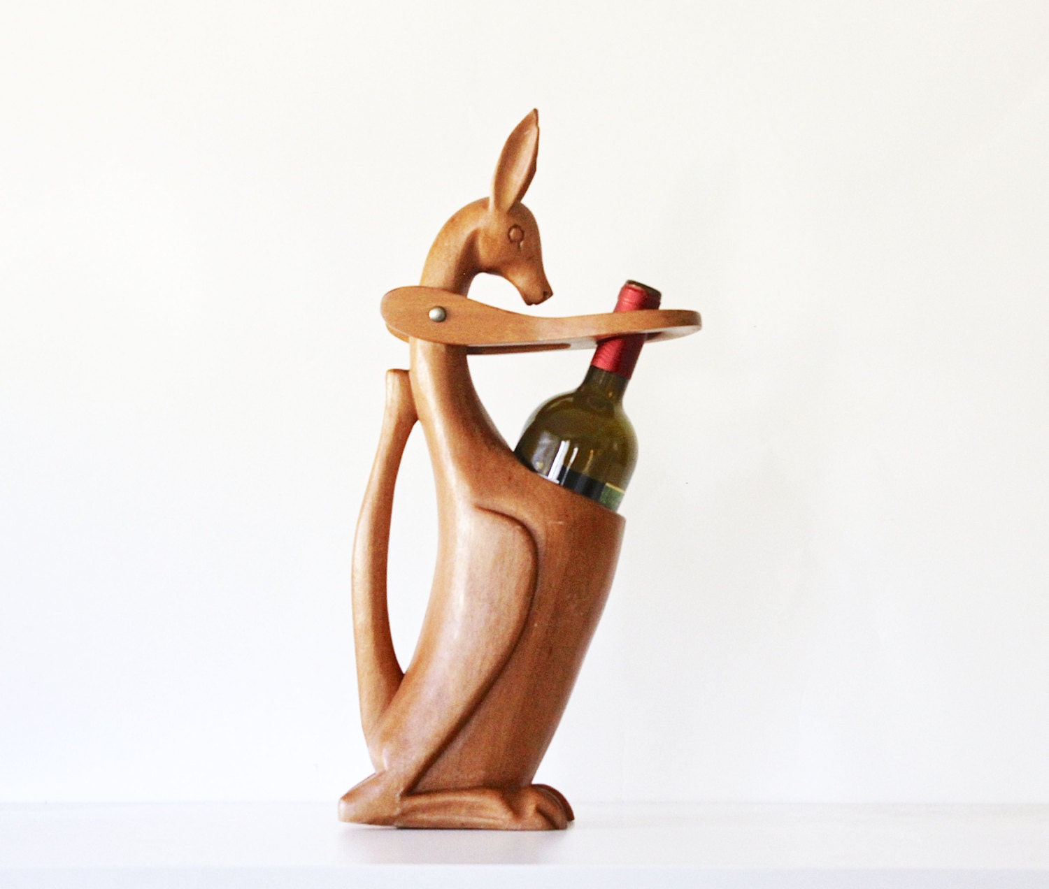 Don't Drink and Hop Vintage Kangaroo Wine Holder Mid
