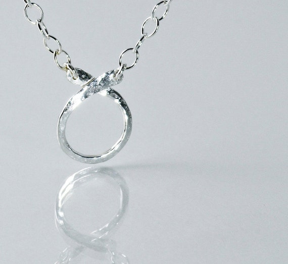 Circle Charm Holder Necklace in Sterling Silver