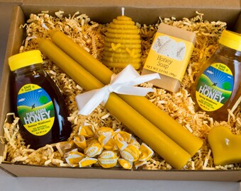 Honey & Beeswax Candle Foodie Gift Box Set