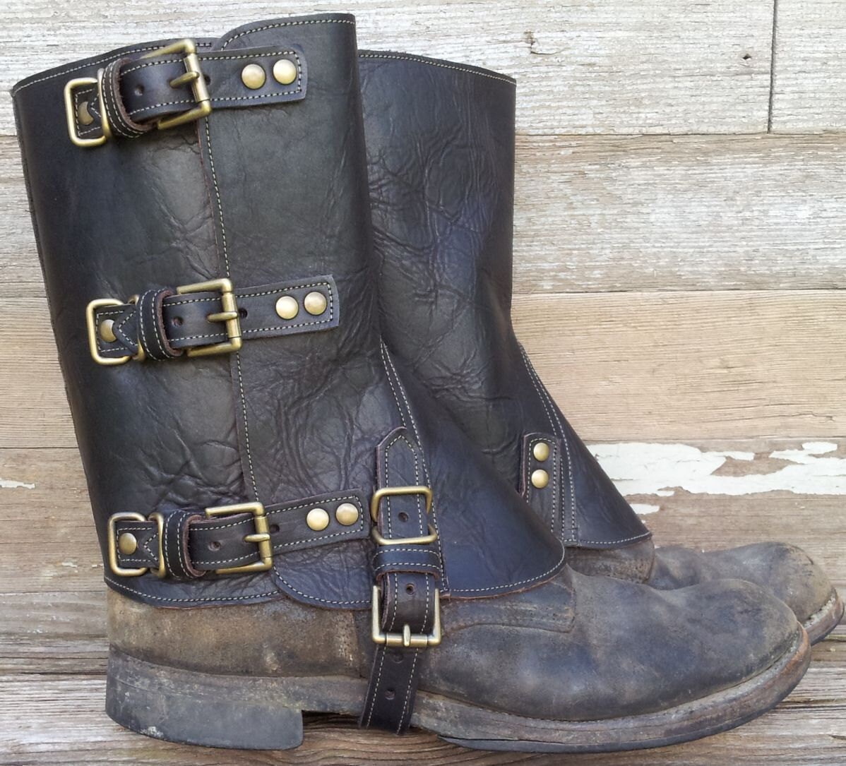 Steampunk Swiss Military Style Gaiters or Spats in Chocolate