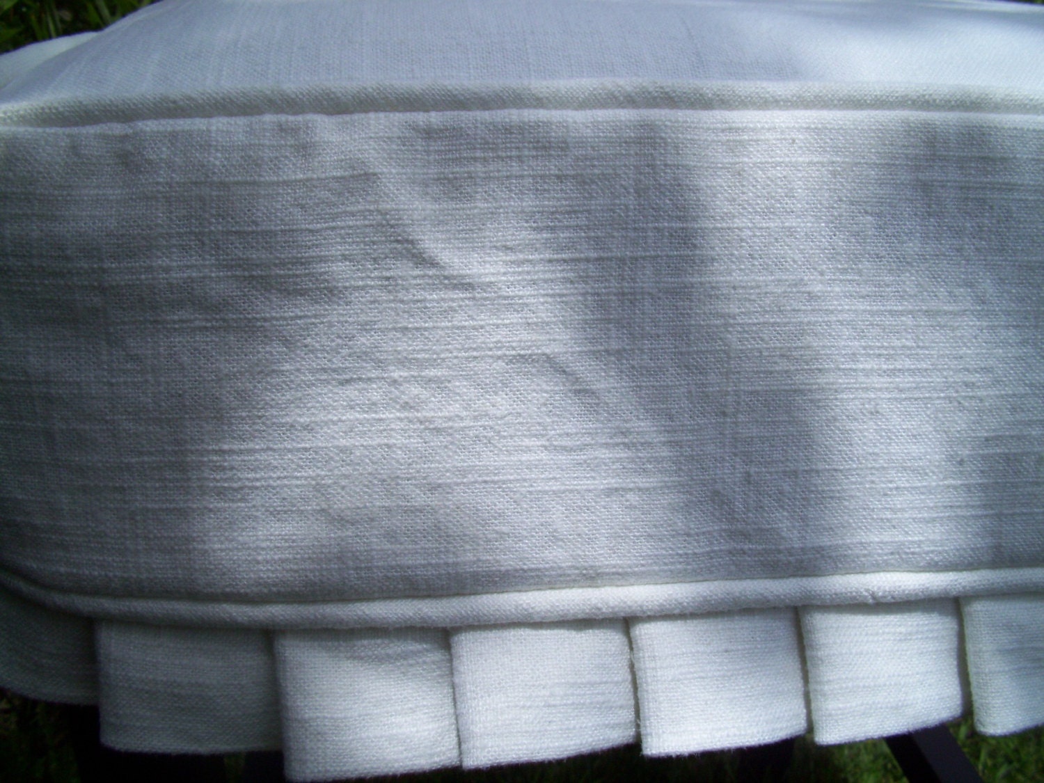 Square Barstool Linen Slipcover Bar Stool Cover knife pleats