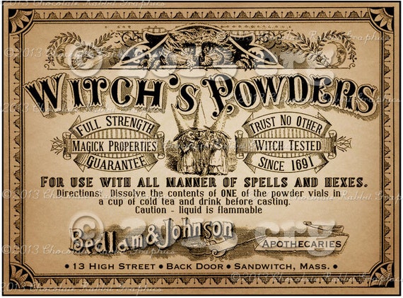 Apothecary Label Halloween Witch Potion