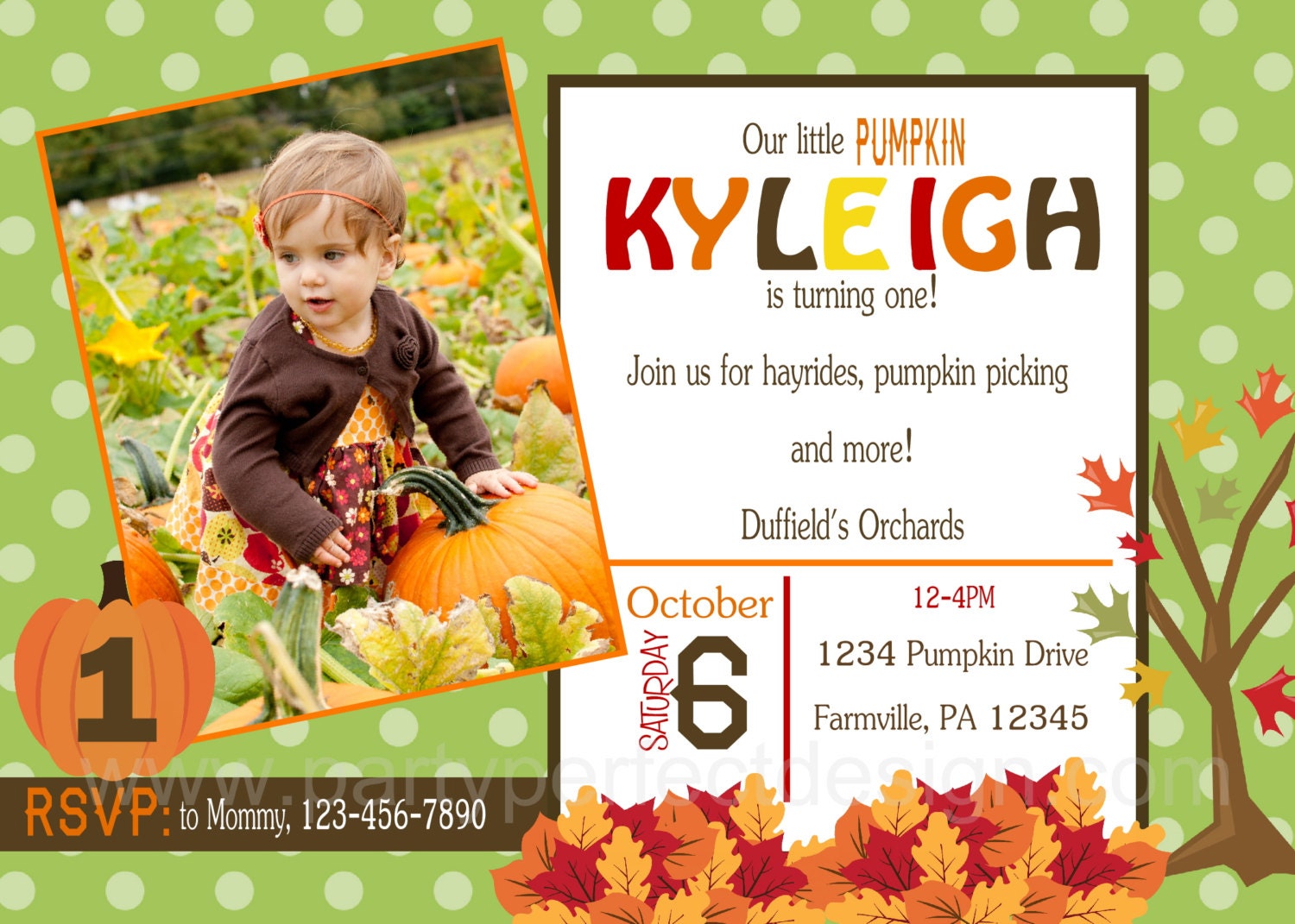 Sweet Autumn Birthday Invitation Printable Print Your Own