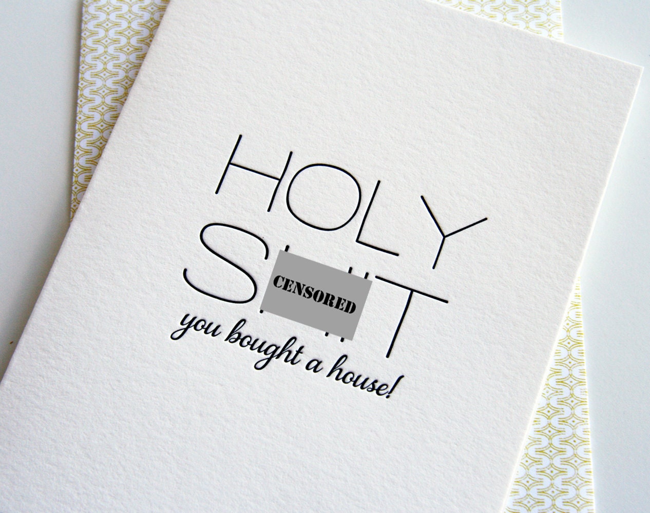 Congrats New House letterpress congratulations card new home mature funny Congrats New House letterpress congratulations card new home mature funny