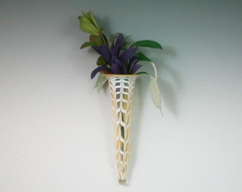 Blown Glass Wall Vase - Lampwork Wall Pocket - Wall Sconce - Hanging Wall Vase