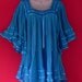 Mexican Blouse Blue Color Fantastic Very Comfortable Spring / Summer Collection Handmade Medium / Large