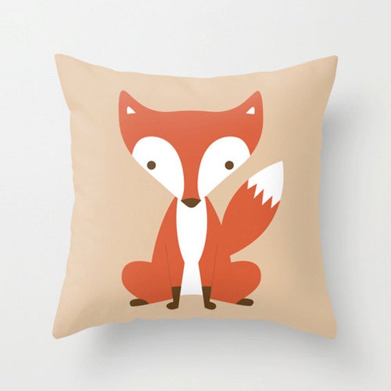 Items similar to Cute red fox woodland cushion / pillow cover for kids / child 40 x 40cm on Etsy