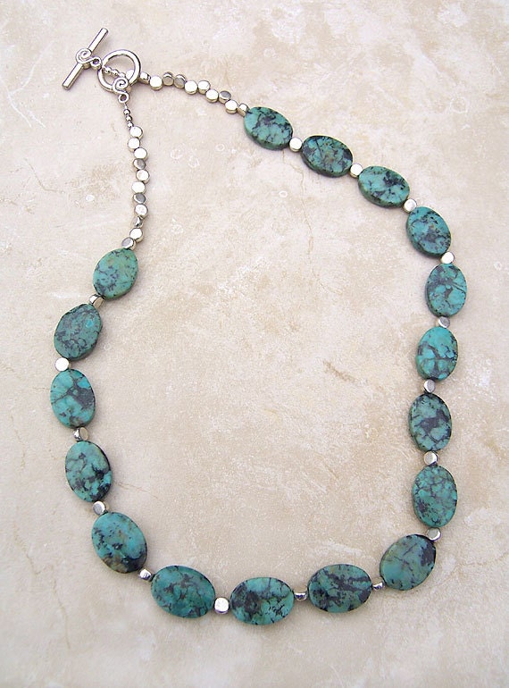 Handmade Turquoise Jewelry Turquoise and Silver Necklace