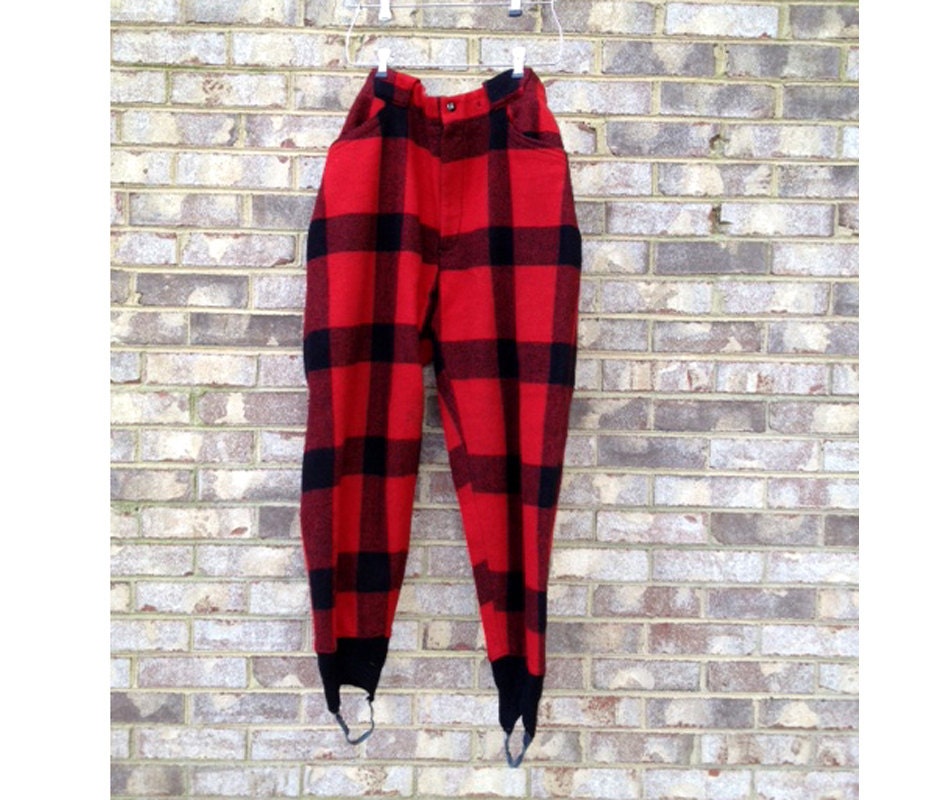 Mens vintage wool ski pants hunting pants by vintagerunway