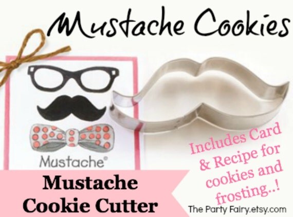 Cookie Cutter, Mustache Party Cookie Cutter, Moustache Party Favors, Birthday Party, Boy, Teens, Wedding, Rice Krispy Cutter, Fondant Cutter Il_570xn
