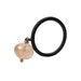Dark Silver Rutilated Quartz Dangle Ring Yellow Gold - Bronze Globule