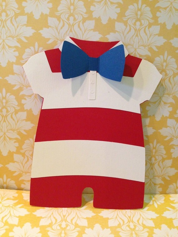 25 Boys Nautical Onesie Striped with Bow design baby shower
