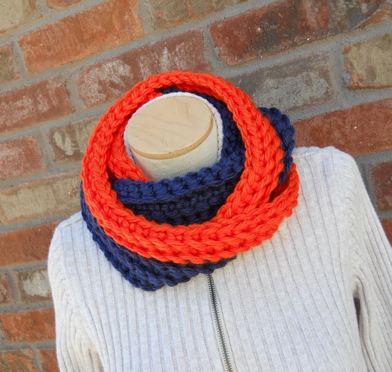 Items similar to Blue and Orange Scarf Team Colors Womens Scarves