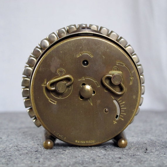 Alarm Clock Swiss Movement 7 Jewel Semca Winding 1940s