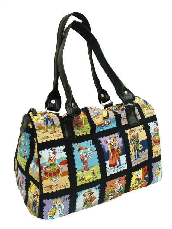 USA Handmade Handbag Doctor bag Satchel Style LOTERIA CARTAS