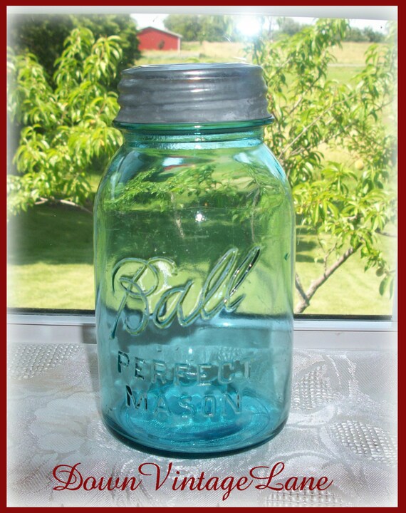 Blue Ball Mason Jar NUMBER 13 Quart