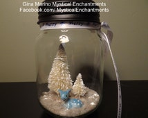 Popular items for mason jar snow globe on Etsy