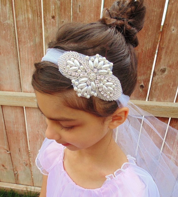 Flower Girl Headpiece Rhinestone Headpiece Bridal Headpiece