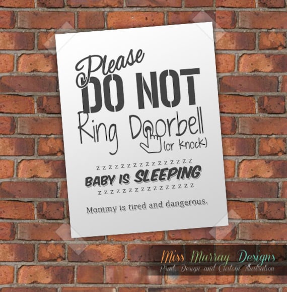 Items similar to Do Not Ring Doorbell sign printable PDF on Etsy