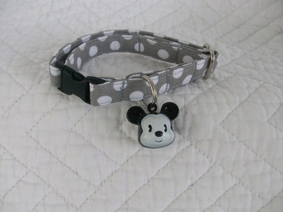 Polka Dot Cat Collar with Boy Mouse Bell Breakaway Collar