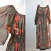 Vintage 60's Floral Hawaiian Maxi Dress S/M/L