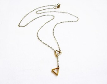Minimalist Triangle Necklace, Simple Lariat Necklace, Minimalist Jewelry- Tiny Treasures Collection