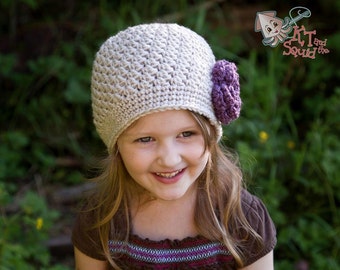 crochet baby hat pattern, easy hat pattern, newborn hat pattern, hat with flower pattern, Womens crochet hat pattern,girls hat pattern