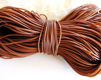 Rubber Cord tube 2mm(0,08in), hole 0,8mm(0,03in), PVC, Brown- 4,5m/5 yards(1 piece)