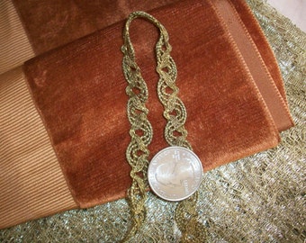 French narrow metal antique gold trim