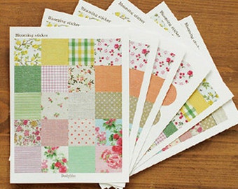 Blooming Fabric Style Pattern Stickers - 6 sheets (4.5 x 6in)