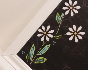 Wall Decor - Magnet Board - Magnetic Memo Board - Dry Erase Board - Sweet Daisy Design - Framed Bulletin Board- includes magnets